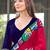 maroon soft cotton printed fancy saree with blouse
