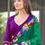 green soft cotton printed fancy saree with blouse