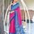 pink soft cotton printed fancy saree with blouse
