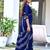 blue soft cotton printed fancy saree with blouse