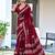 maroon soft cotton printed fancy saree with blouse
