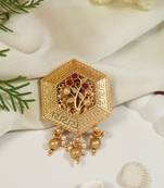 Gold plated traditional design with pearl saree pin/dress pins for women 