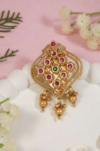 Gold plated traditional design saree pin/dress pins for women 