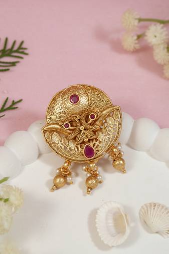 Gold plated traditional saree pin/dress pins for women 