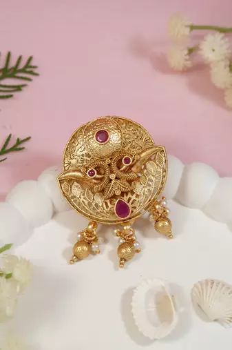 Gold plated traditional saree pin/dress pins for women 