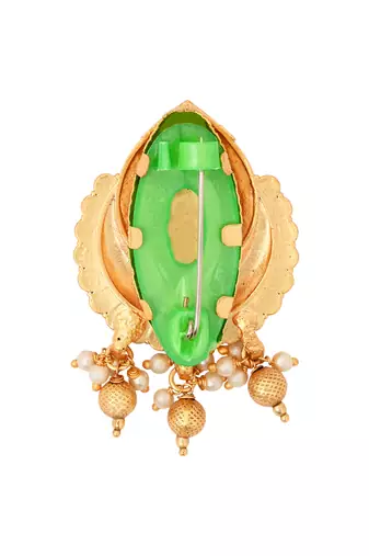 Gold plated traditional design with pearl saree pin/dress pins for women 