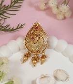 Gold plated traditional design with pearl saree pin/dress pins for women 