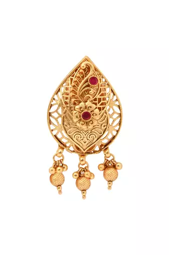 Gold plated traditional design with pearl saree pin/dress pins for women 