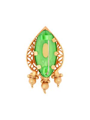 Gold plated traditional design with pearl saree pin/dress pins for women  3