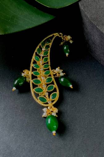 Gold plated kundan safa kalangi brooch for groom/men/dulha pagadi 