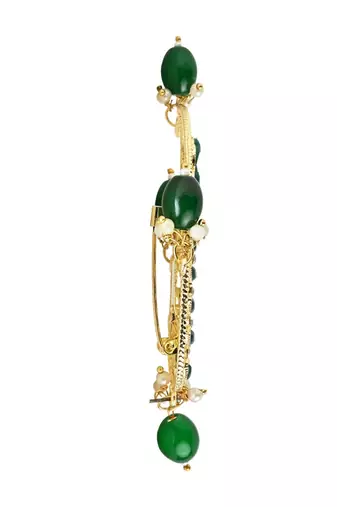Gold plated kundan safa kalangi brooch for groom/men/dulha pagadi 
