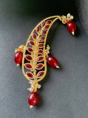 Gold plated kundan safa kalangi brooch for groom/men/dulha pagadi  1