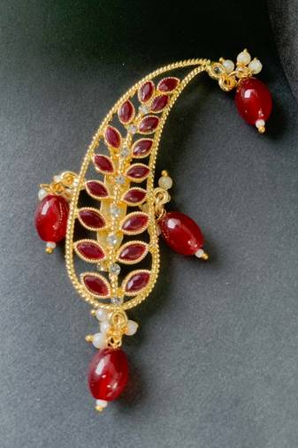 Gold plated kundan safa kalangi brooch for groom/men/dulha pagadi 