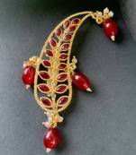 Gold plated kundan safa kalangi brooch for groom/men/dulha pagadi