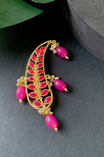 Gold plated kundan safa kalangi brooch for groom/men/dulha pagadi 