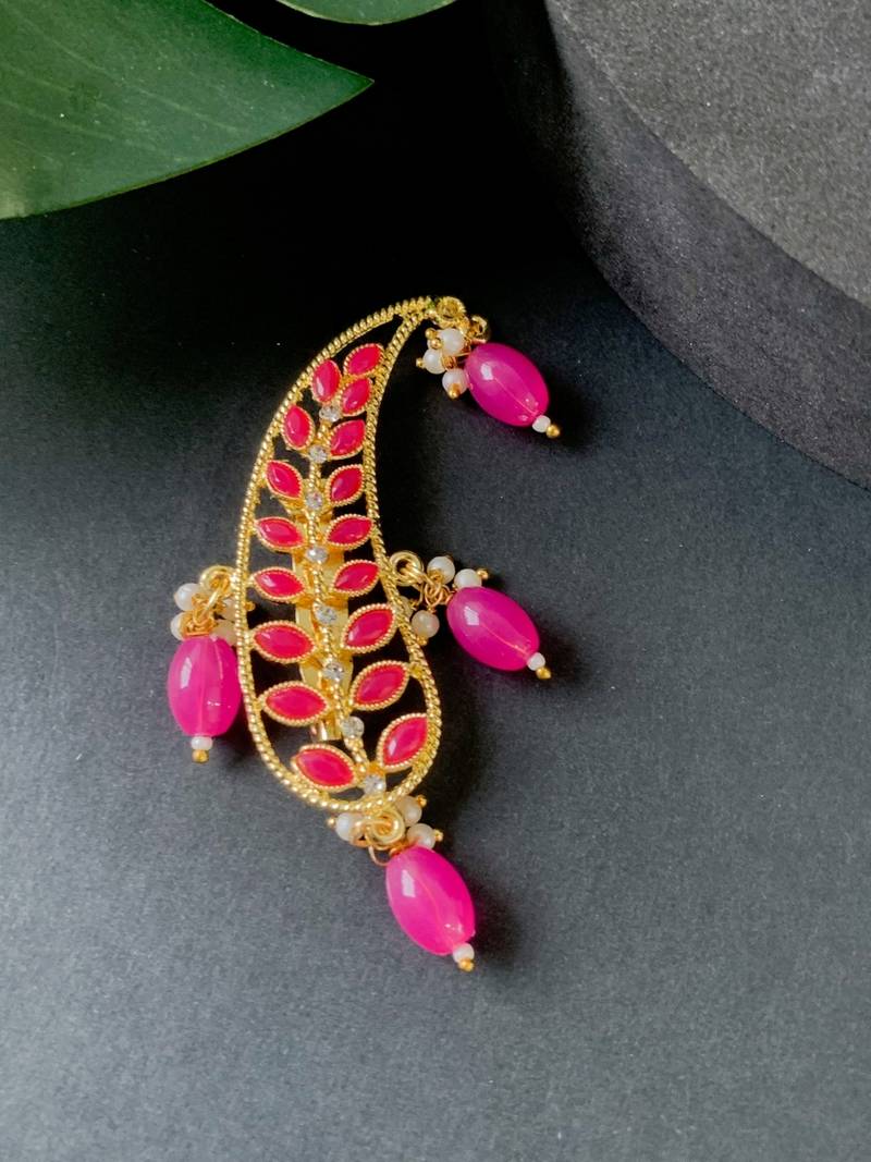 Gold plated kundan safa kalangi brooch for groom/men/dulha pagadi 