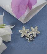 Gold plated floral brooch pins coat dress gown shawl wedding bridal brooch accessories for women & girls