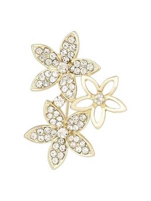 Gold plated floral brooch pins coat dress gown shawl wedding bridal brooch accessories for women & girls  2
