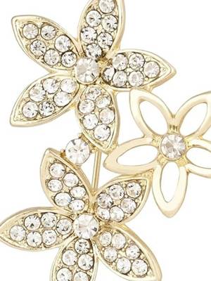 Gold plated floral brooch pins coat dress gown shawl wedding bridal brooch accessories for women & girls  3