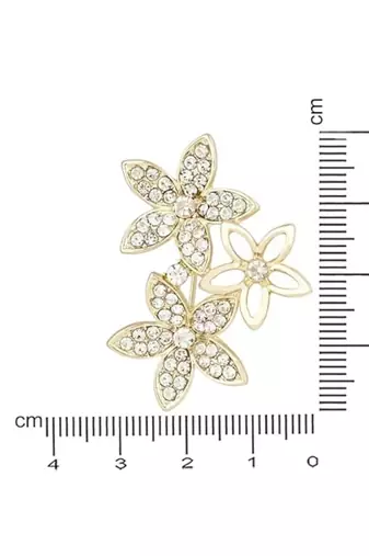 Gold plated floral brooch pins coat dress gown shawl wedding bridal brooch accessories for women & girls 