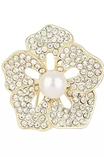 Gold plated stylish traditional brooch/lapel pin for women 