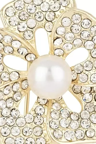 Gold plated stylish traditional brooch/lapel pin for women 