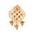 Antique gold plated traditional square juda pin/hair brooch/jadai billa with floral motif and stones for women 