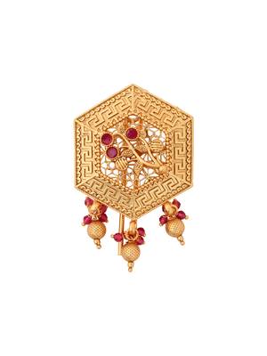 Hexagon design juda pin/hair brooch/jadai billa with stones and detailing for traditional looks for women  2