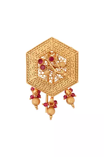 Hexagon design juda pin/hair brooch/jadai billa with stones and detailing for traditional looks for women 