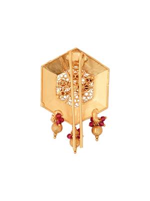 Hexagon design juda pin/hair brooch/jadai billa with stones and detailing for traditional looks for women  3