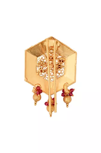 Hexagon design juda pin/hair brooch/jadai billa with stones and detailing for traditional looks for women 