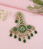 Gold plated traditional stone pearl drop safa kalangi brooch for groom/men/dulha pagadi