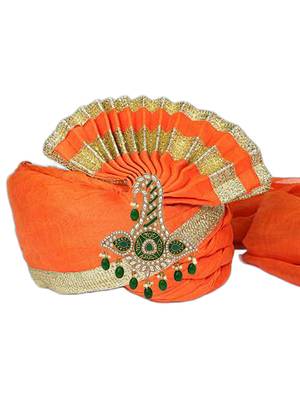 Gold plated traditional stone pearl drop safa kalangi brooch for groom/men/dulha pagadi 4