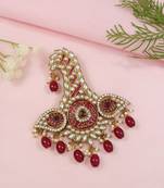Gold plated traditional stone pearl drop safa kalangi brooch for groom/men/dulha pagadi 