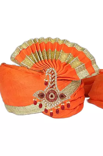 Gold plated traditional stone pearl drop safa kalangi brooch for groom/men/dulha pagadi 