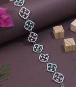 Silver plated traditional floral kundan & pearl sheeshphool matha patti sheeshpatti for women 