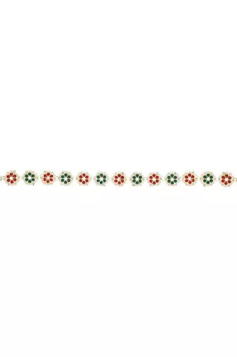 Gold plated traditional floral kundan & pearl sheeshphool matha patti sheeshpatti for women 