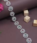 Silver plated traditional floral kundan & pearl sheeshphool matha patti sheeshpatti for women 