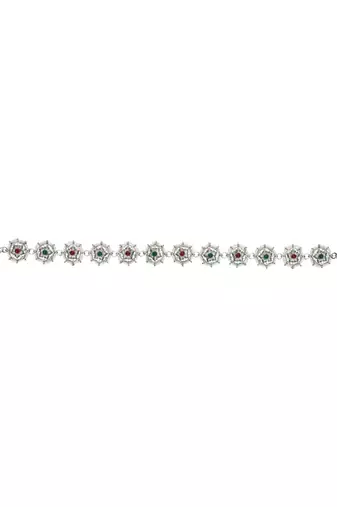 Silver plated traditional floral kundan & pearl sheeshphool matha patti sheeshpatti for women 
