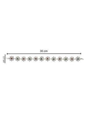 Silver plated traditional floral kundan & pearl sheeshphool matha patti sheeshpatti for women  4