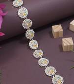 Gold plated traditional floral kundan & pearl sheeshphool matha patti sheeshpatti for women 