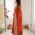 Orange embroidered sequins motif work anarkali dress