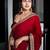 Red Velvet Embroidered with 5mm Sequence with Fancy Glass Pipe Lace Work Saree