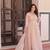 Cream star georgette gown with beads & sequins embroidery, full stitched with canvas patta, dupatta set