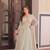 Pista star georgette gown with beads & sequins embroidery, full stitched with canvas patta, dupatta set