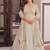 Pista star georgette gown with beads & sequins embroidery, full stitched with canvas patta, dupatta set