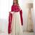 Rani pink vichitra silk anarkali , fancy lace dupatta and stitched pant set, fully stitched ready to wear
