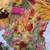 yellow soft tabby silk blend printed with pearl handwork saree with unstitched blouse