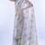 skyblue soft space silk blend with printed and coding sequence work saree with unstitched blouse 