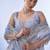 skyblue soft space silk blend with printed and coding sequence work saree with unstitched blouse 